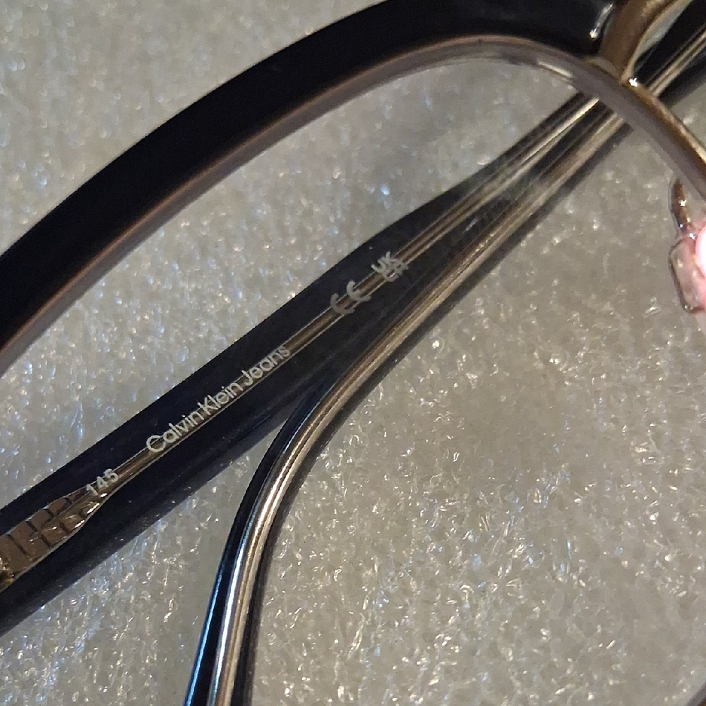 Calvin Klein Black and Silver Eyeglasses - Picture 2 of 13